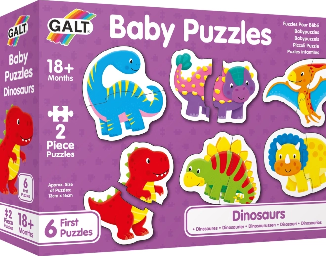 Baby puzzle dinosaury 6×2 dieliky GALT