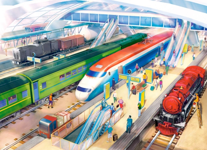 Puzzle so stanicou 100 dielikov