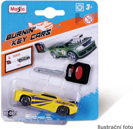Maisto Burnin’ Key Cars 3 – kovové autíčko na kľúčik (assort)