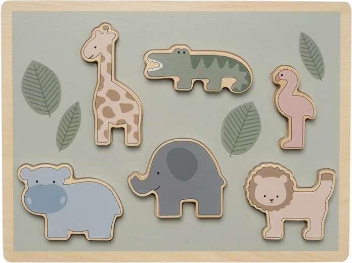 Jabadabado vkladacie drevené puzzle safari