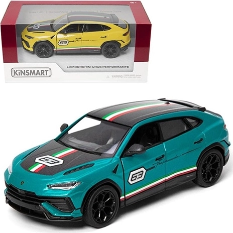 Kovový model Lamborghini Urus Performante v pretekárskom dizajne