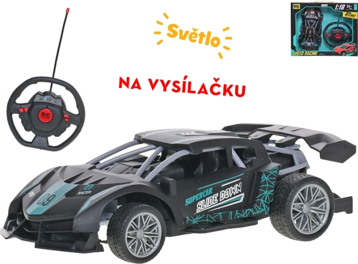 R/C pretekárske auto 1:18 so svetelnými efektmi, 27 MHz