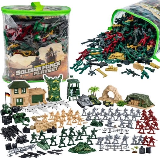 Veľký vojenský herný set s vojačikmi a vozidlami 300 dielov
