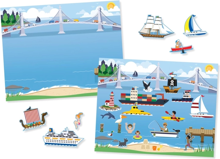 Sticker pad vozidlá – sada opakovane použiteľných samolepiek a scén MELISSA & DOUG