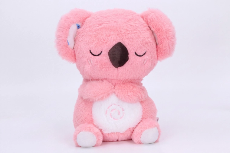 Plyšová dýchajúca koala s efektmi ružová 27 cm
