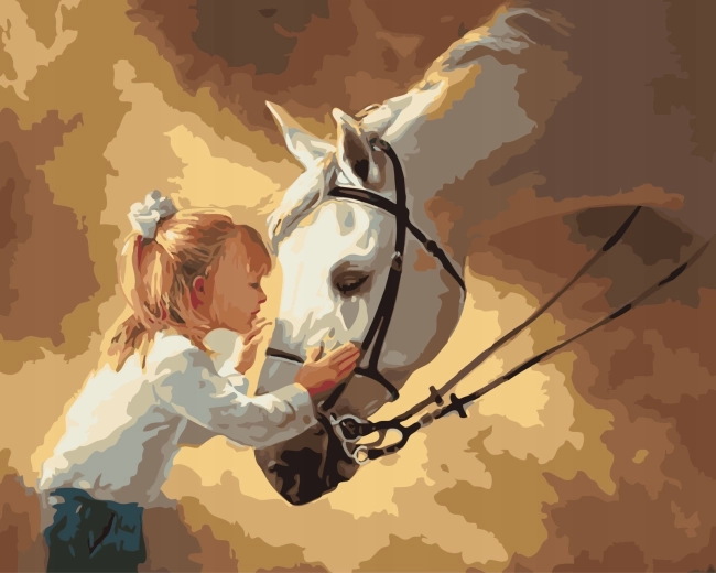 Norimpex Maľovanie podľa čísel Kôň s dievčaťom 40 × 50 cm