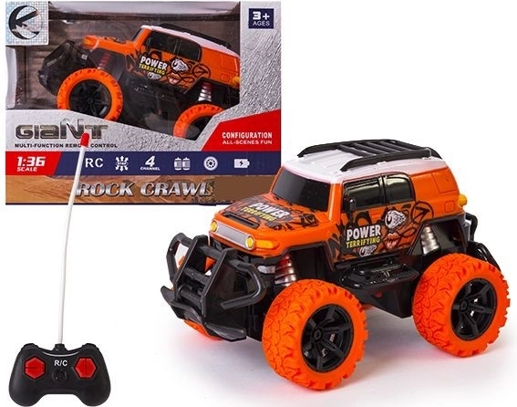 Malé diaľkovo ovládané terénne auto oranžové
