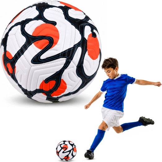 Tréningová futbalová lopta veľkosť 5 (cca 22 cm) bielo-oranžová