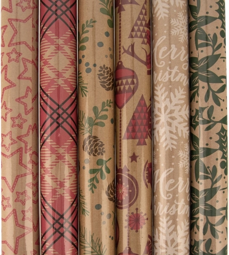 Vianočný baliaci papier 70 × 200 cm – mix 6 motívov
