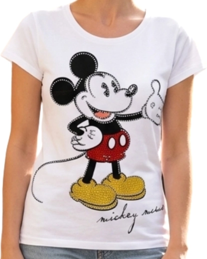 Biele bavlnené tričko Mickey