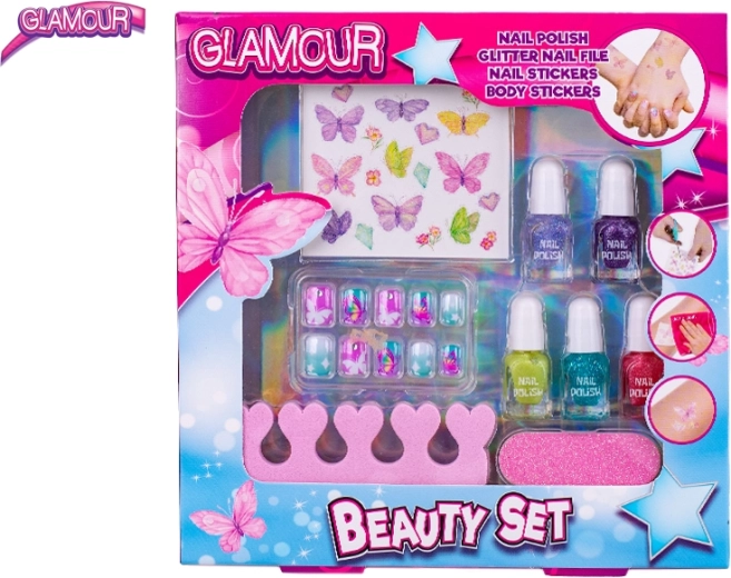 Glamour sada krásy pre deti – laky na nechty a samolepky