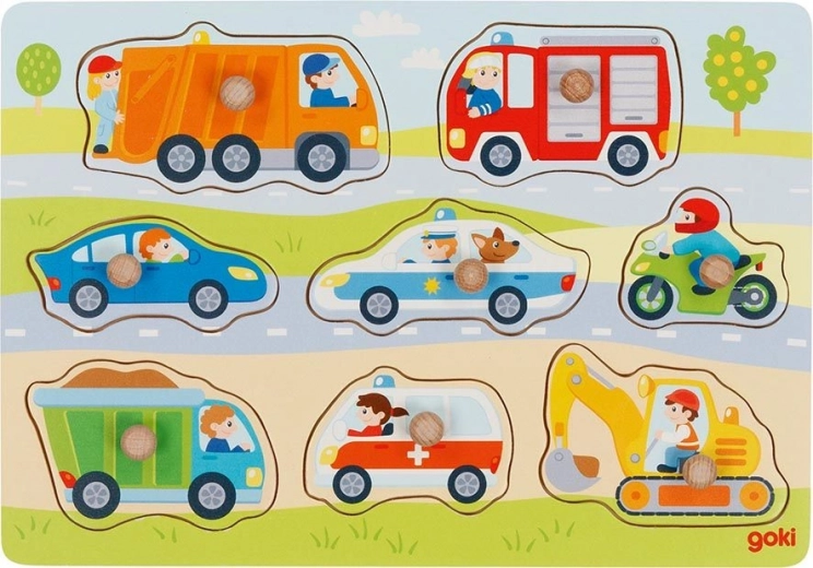 Puzzle s úchytkami pre najmenších - Vozidlá