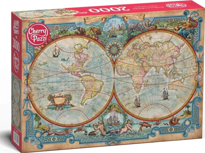 Puzzle CHERRY PAZZI mapa sveta veľkých objavov 2000 dielikov