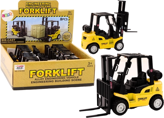 Kovový vysokozdvižný vozík s trecím pohonom – žltý