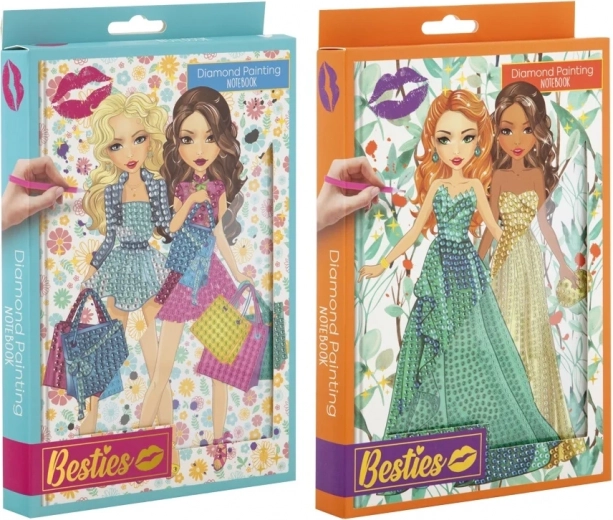 Grafix Diamantové maľovanie Zápisník s motívmi dievčat