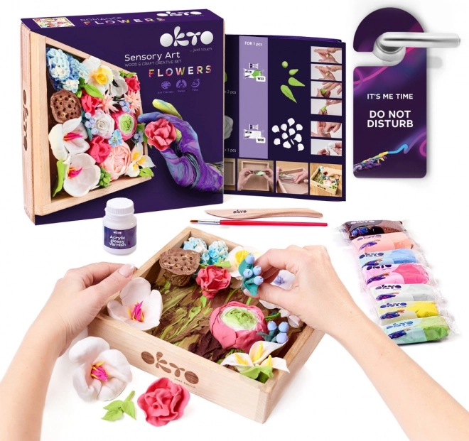 Výtvarná sada DIY kvety s dreveným rámom