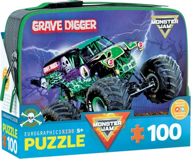 Puzzle v desiatovom boxe EUROGRAPHICS GRAVE DIGGER MONSTER JAM 100 dielikov