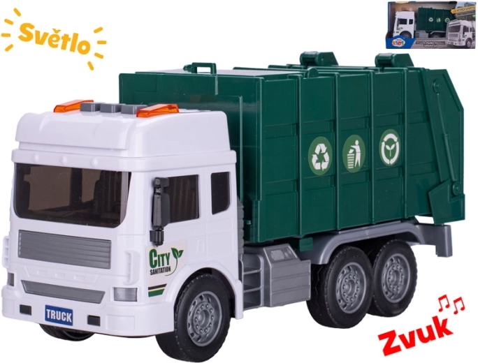 Smetiarske auto so svetlom a zvukom na zotrvačník 28 cm