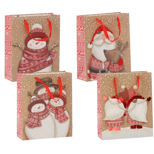 Vianočná darčeková taška Świąteczne Postacie 30 × 42 × 12 cm