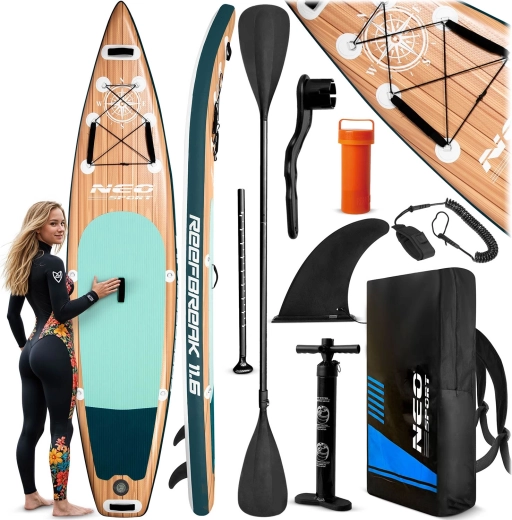 Nafukovací paddleboard SUP Neo-Sport Reefbreak 11’6 (350 cm) – set