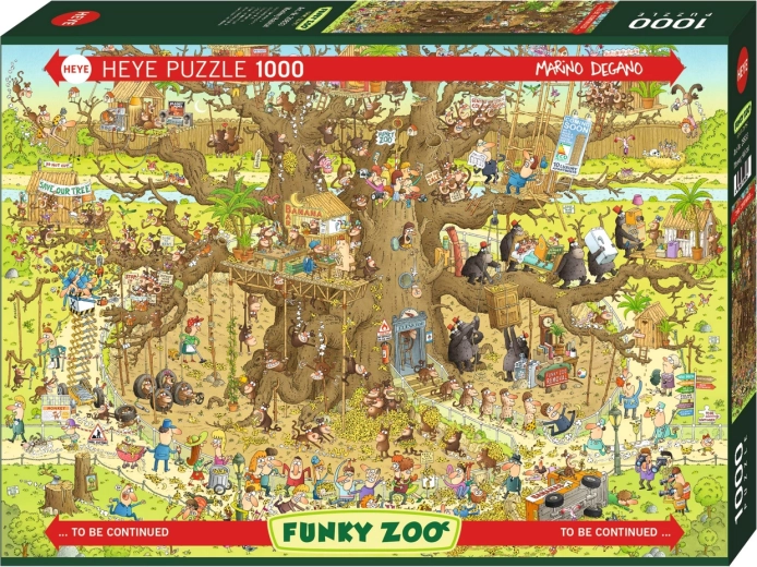 Puzzle HEYE Šialená ZOO: Opičí výbeh, 1000 dielikov
