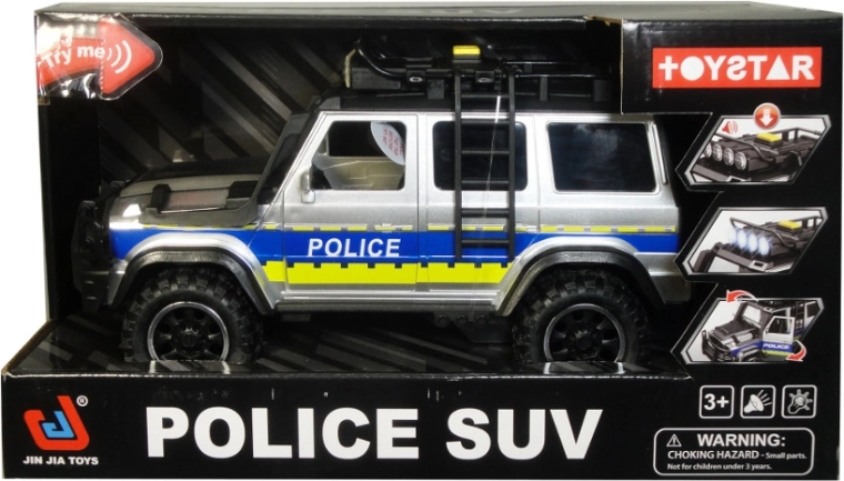 Policajné terénne auto na batérie 1:14 so svetlom, zvukom a otváracími dverami