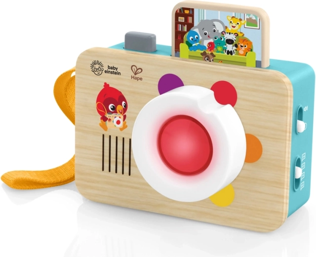 Interaktívny drevený fotoaparát pre deti BABY EINSTEIN x HAPE, svetlá a zvuky, 6m+