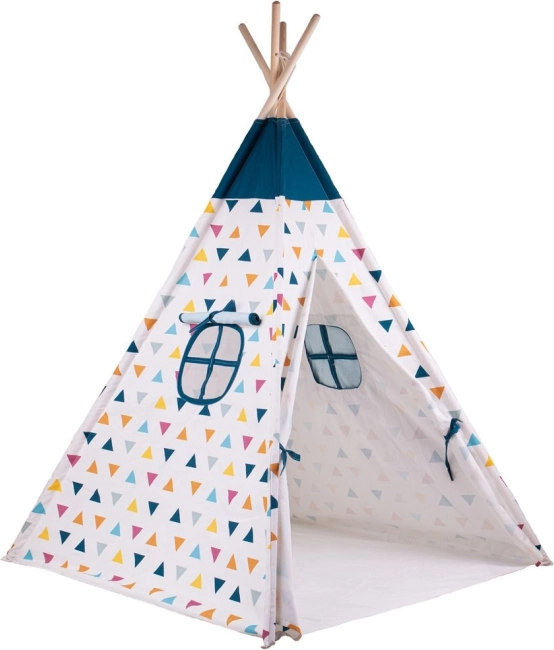 Bigjigs Toys detské týpi s farebným vzorom z FSC dreva