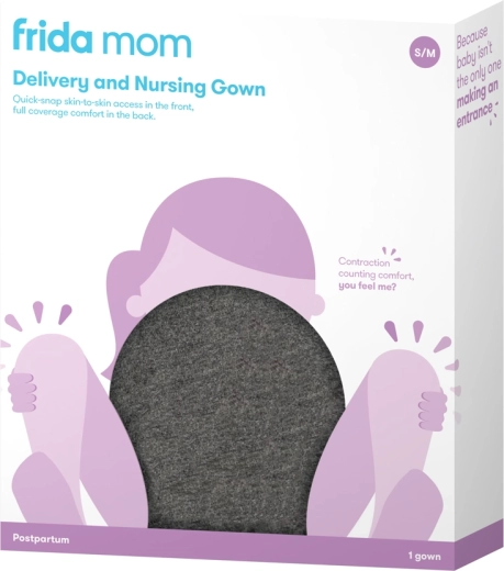 Dojčiaca a pôrodná košeľa Frida Mom z viskózy s vreckami