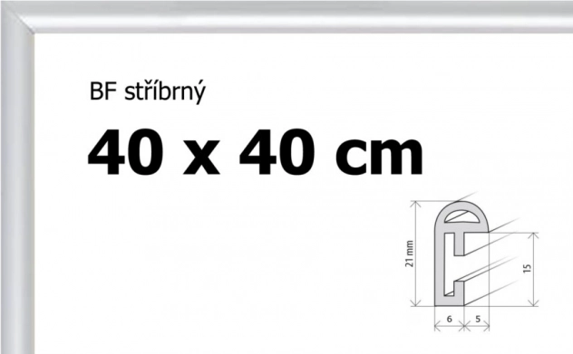 Plastový rám 40 × 40 cm – strieborný