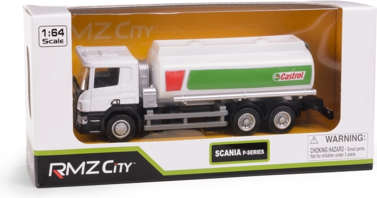 Model nákladného auta scania p-series castrol 1:64 rmz city