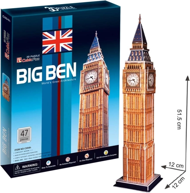 CUBICFUN 3D puzzle Big Ben 44 dielikov