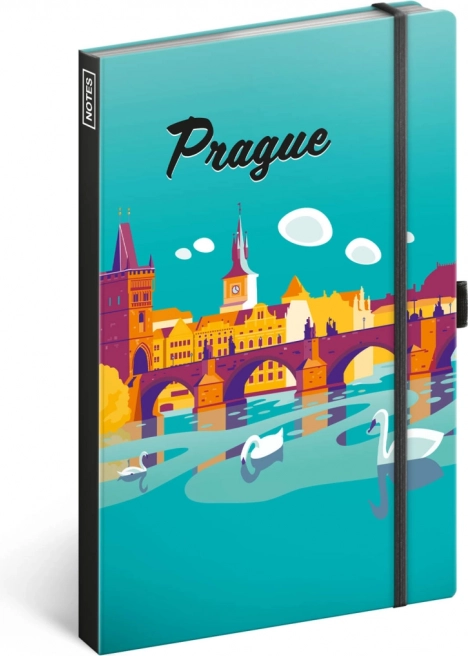 Notique linajkový zápisník Praha 13 × 21 cm