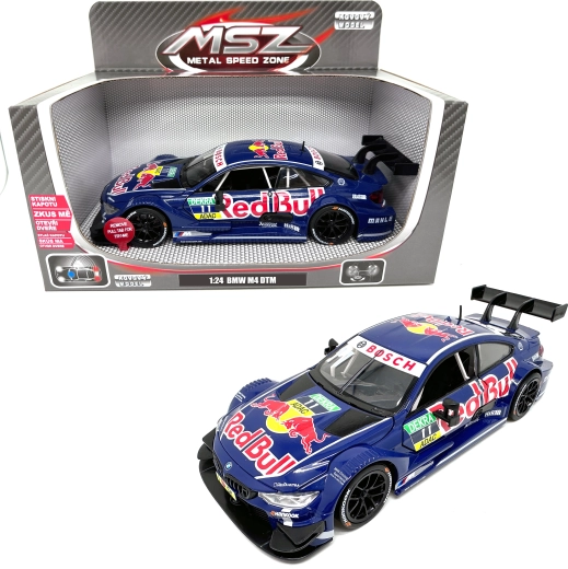 Kovový model BMW M4 DTM Red Bull so svetlom a zvukom 1:24