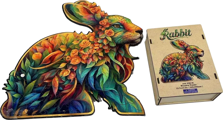 Drevené vkladacie puzzle králik
