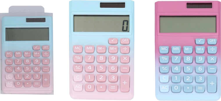 Vrecková farebná kalkulačka Vector s duálnym napájaním