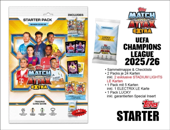 Topps UEFA Champions League Match Attax Extra 2025/2026 štartovacia sada