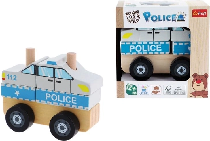 Trefl drevená hračka policajné auto