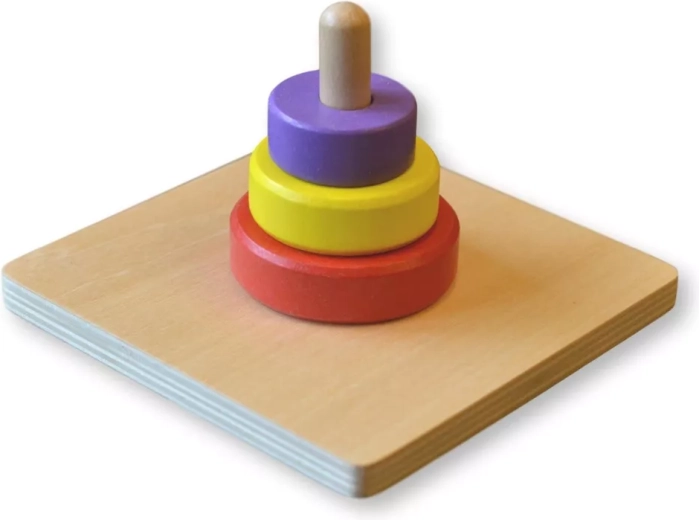 Moyo Montessori tri farebné kruhy na kolíku - 1 kus
