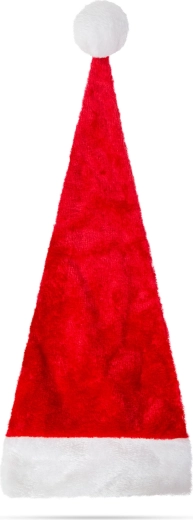 Plyšová mikulášska čiapka červeno-biela