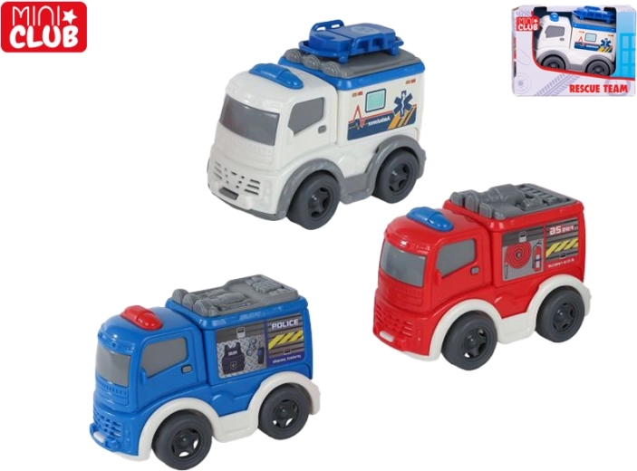 Mini Club záchranárske autíčko 8 cm s voľnobehom