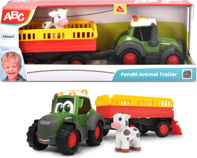 ABC traktor Fendt so zvieracím prívesom a kravou