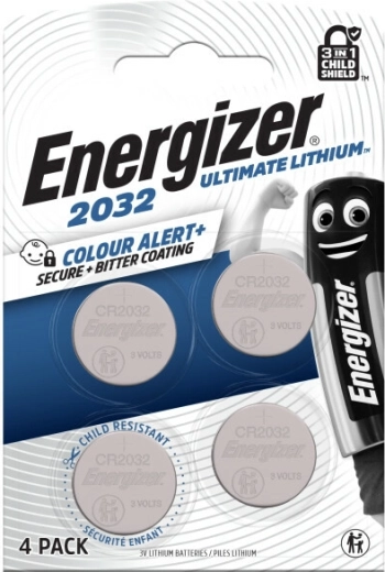 Energizer Ultimate Lithium CR2032 gombíková batéria 4 ks s technológiou Color Alert