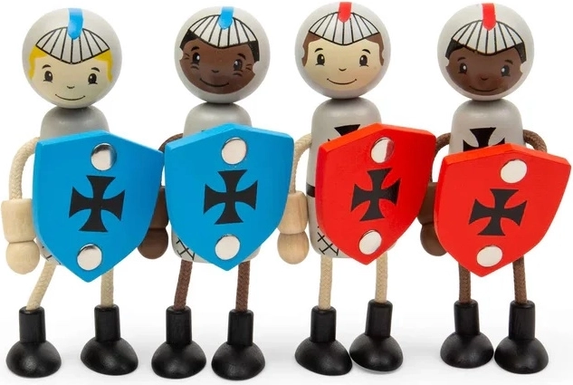 Bigjigs Toys sada drevených postavičiek stredovekí rytieri