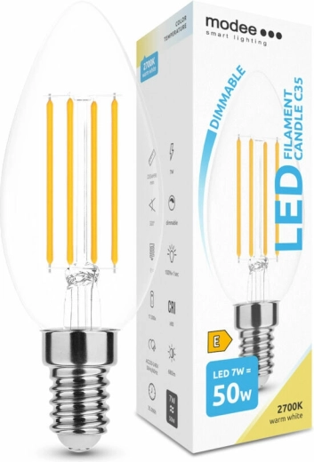 LED žiarovka sviečka C35 7 W E14 806 lm teplá biela, stmievateľná
