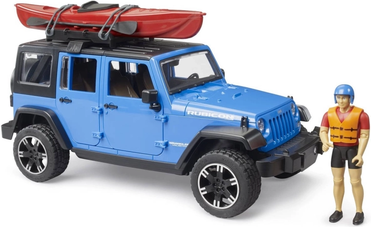 Bruder Jeep Wrangler Rubicon s kajakom a figúrkou 1:16