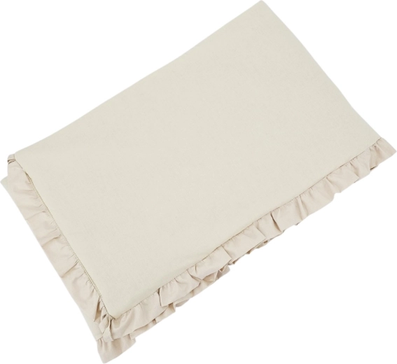 EKO bavlnený mantinel do postieľky s volánikom light beige 180 cm