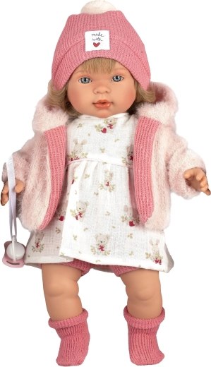 Llorens Carla realistická hovoriaca a plačúca bábika s mäkkým telom 42 cm