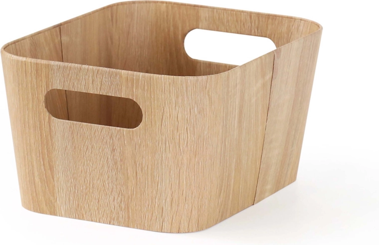 Úložný kôš v dekore dreva 23 × 30,5 × 15,2 cm