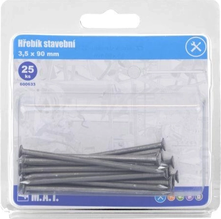 Stavebné klince 90 × 3,5 mm, 25 ks